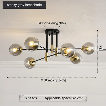 Decorbites™ Schwarz & Gold LED Runder Ball-Lüster - Elegante Beleuchtung für Zuhause
