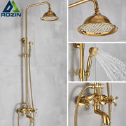 Gold Brass Tub Faucet Set