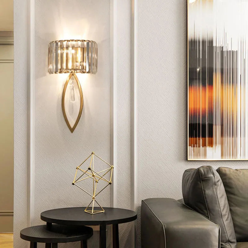 DecorBites™ Crystal Gold Wall Lamp for Luxurious Living Room and Bedroom Lighting