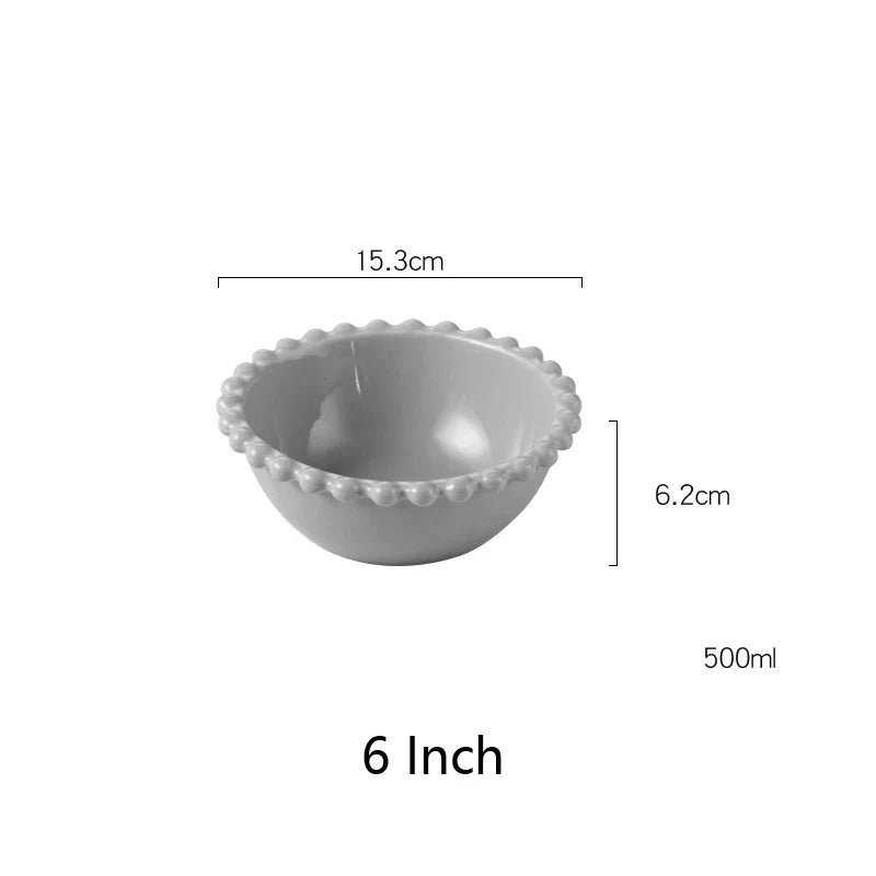 Decorbites™ Herzförmiges Perlmutt-Essbesteck-Set - Elegantes Porzellan-Tafelgeschirr für Salat, Suppe, Steak