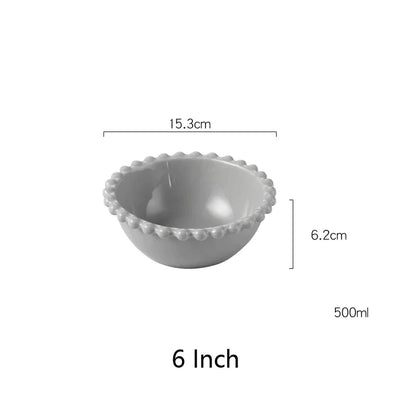 Decorbites™ Herzförmiges Perlmutt-Essbesteck-Set - Elegantes Porzellan-Tafelgeschirr für Salat, Suppe, Steak