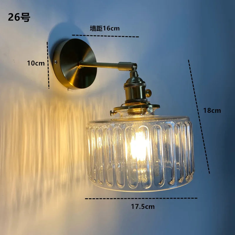 Decorbites™ LED-Wandleleuchte aus klarem Glas | Moderne Kupfer-Badspiegelleuchte Treppenlicht