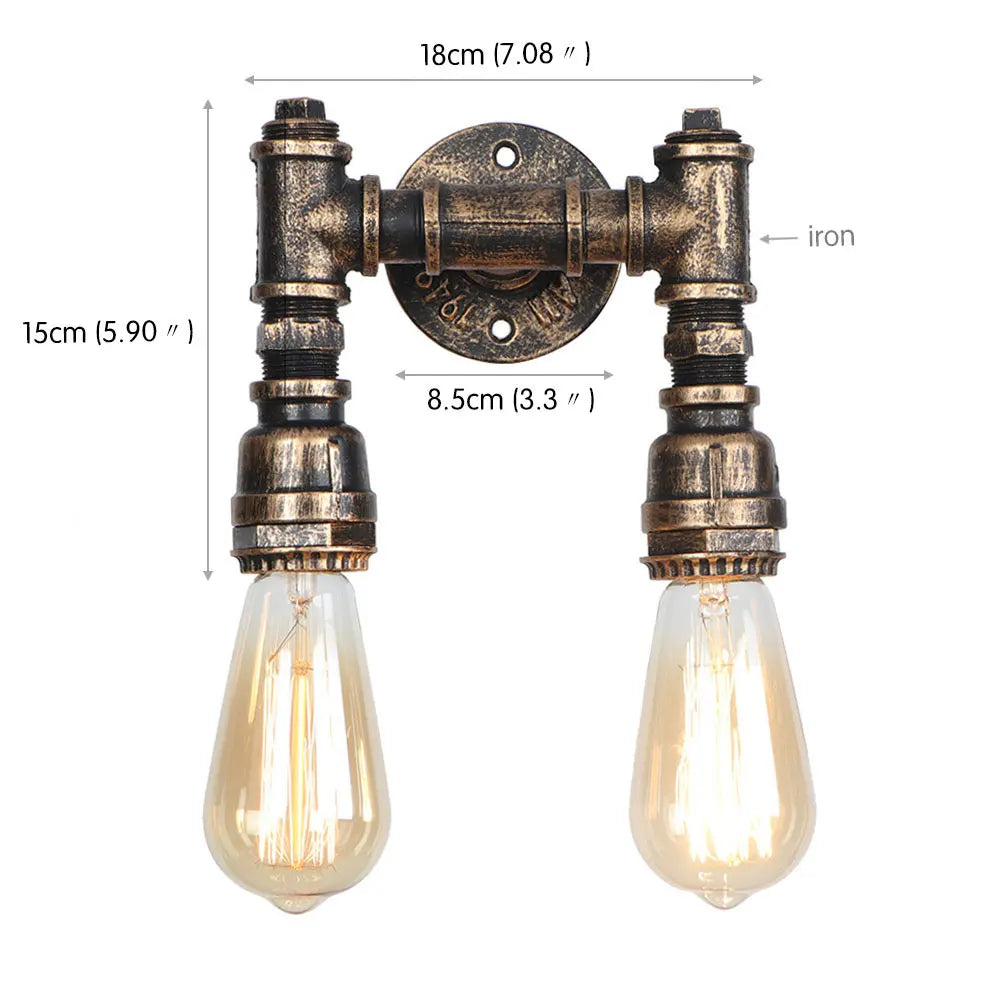 Decorbites™ Industrielle Wasserrohr-Wandlampen | Vintage-Stil Eisenrohr-Lampe