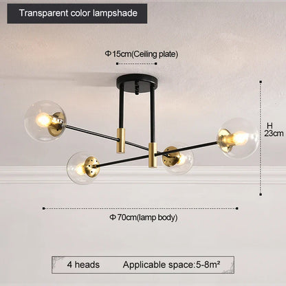 Decorbites™ Schwarz & Gold LED Runder Ball-Lüster - Elegante Beleuchtung für Zuhause