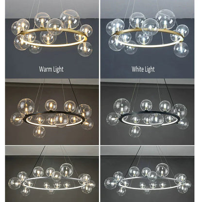 Decorbites™ Glasleuchter Lampe Kücheninsel Hängelampe Schwarz Gold Silber G9 LED
