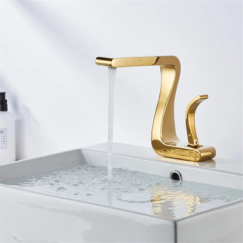 Brass Modern Basin Mixer