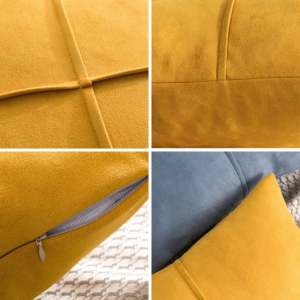 DecorBites™ Cross Faux Suede Throw Pillow Cover for Car Couch Sofa Bed Home Decor