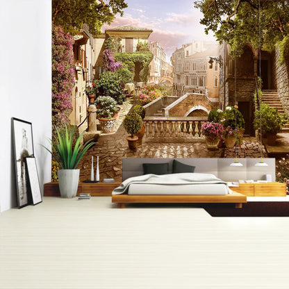 Decorbites™ Grüne Pflanzenlandschaft Wandteppich | Boho Wandbehang für Stadt Schlossberg