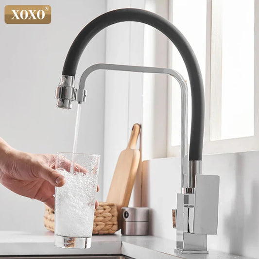 Decorbites™ Schwarz 360° Drehfilter Küchenarmatur Einloch-Mischbatterie Reiner Wasser