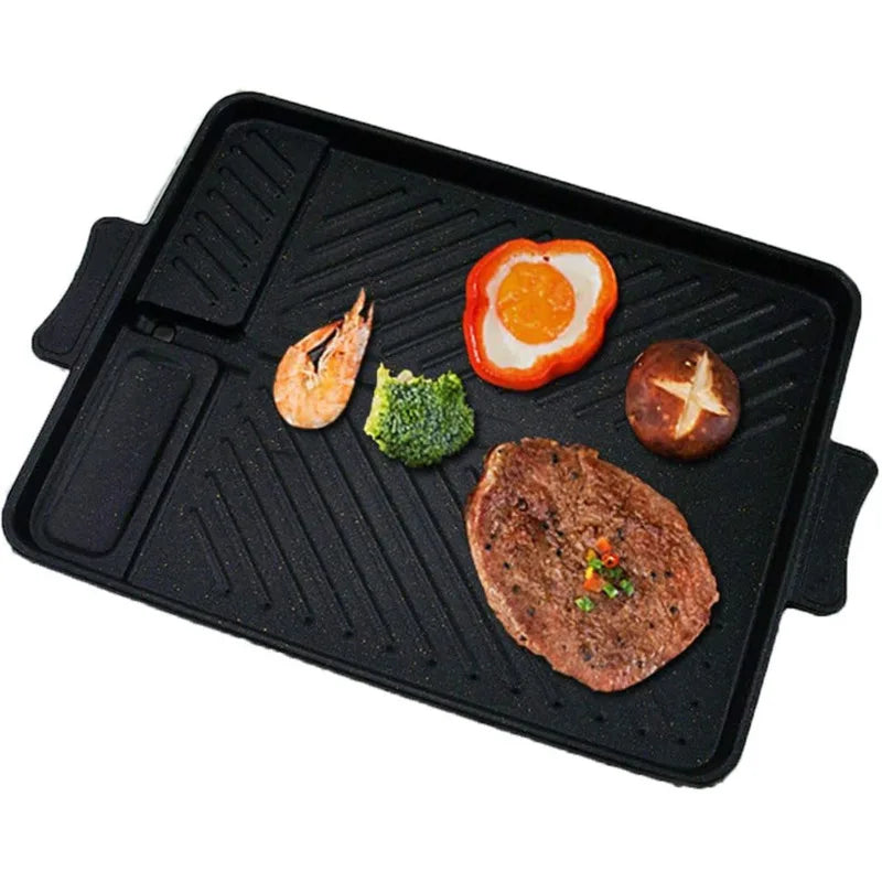 Decorbites™ Korean Grill Pan: Antihaftiges rauchfreies BBQ-Tablett für Grillen drinnen/ draußen