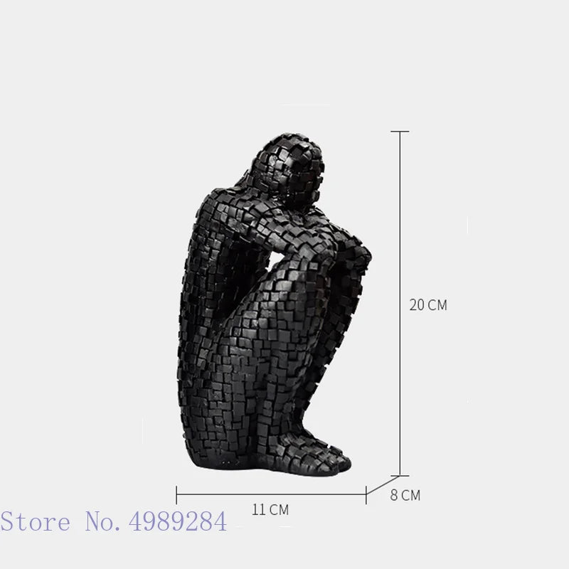 Decorbites™ Goldener Mann Denker Abstrakte Skulptur Statue für Heimdekoration