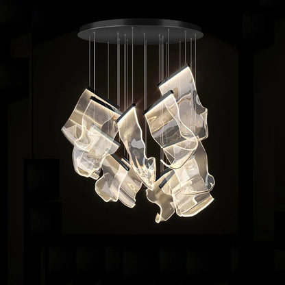 Decorbites™ Goldene Liebes-Papier-Lüster: Postmoderne LED-Designerbeleuchtung für den Eingangsbereich