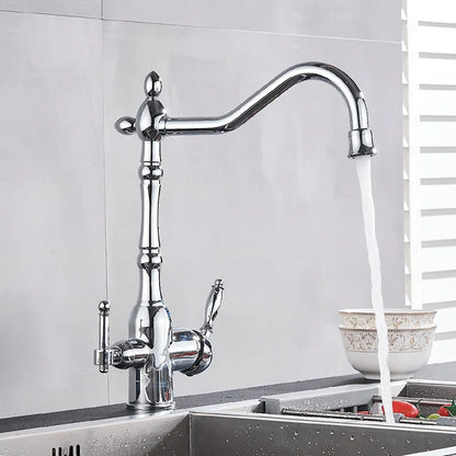 Decorbites™ Doppelauslass-Filterarmatur mit 360°-Drehung zur Küchen-Wasserreinigung