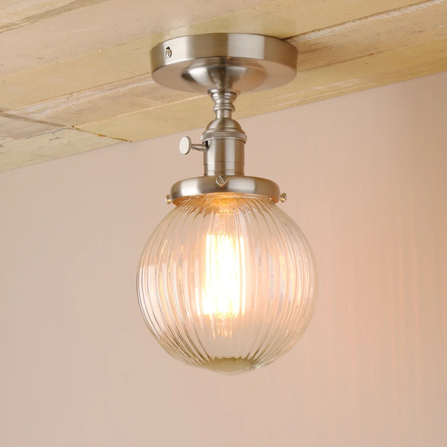 DecorBites™ Glass Globe Semi Flush Mount Ceiling Light Fixture