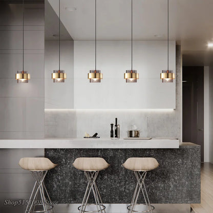 Decorbites™ Goldene Glas-LED-Hängeleuchten: Modernes nordisches zylindrisches Design für Heimdekorationen