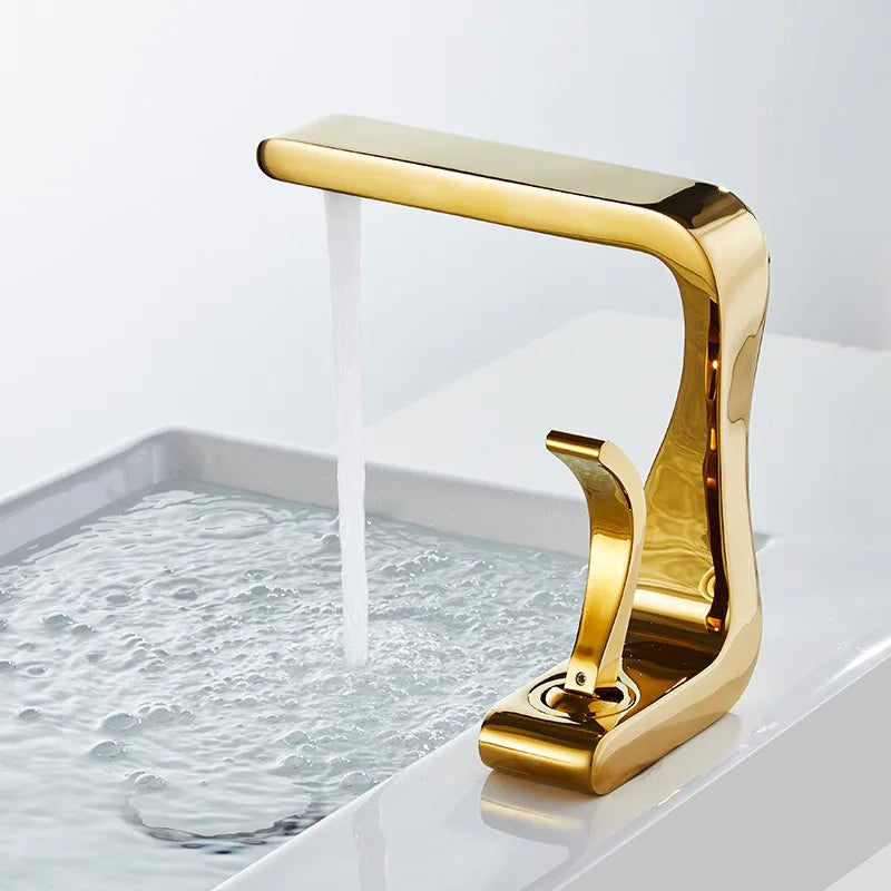 Gold White Brass Faucet
