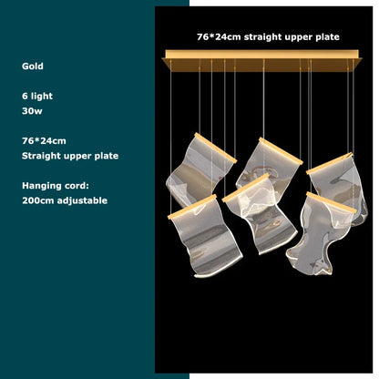 Decorbites™ Goldene Liebes-Papier-Lüster: Postmoderne LED-Designerbeleuchtung für den Eingangsbereich