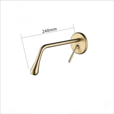 Decorbites™ Gebürsteter Gold Waschbeckenarmatur, Heiß- und Kaltmischbatterie, In-Wand-Wassertropfenarmatur