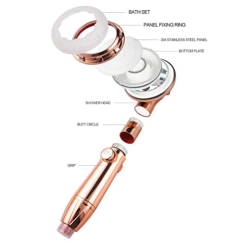 Decorbites™ Hochdruck-Duschkopf mit 3 Funktionen für magische Massage und Wassersparfunktion