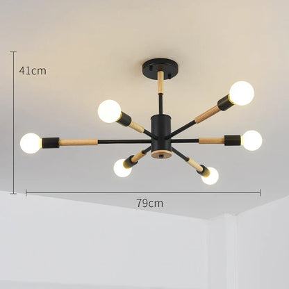 DecorBites™ LED Wooden Ceiling Lights w/ E27 Bulb for Modern Livingroom & Bedroom