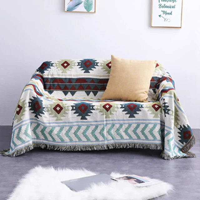 Decorbites™ Geometrische Fransen-Sofabezug - Boho-Stil Decke Staubschutz