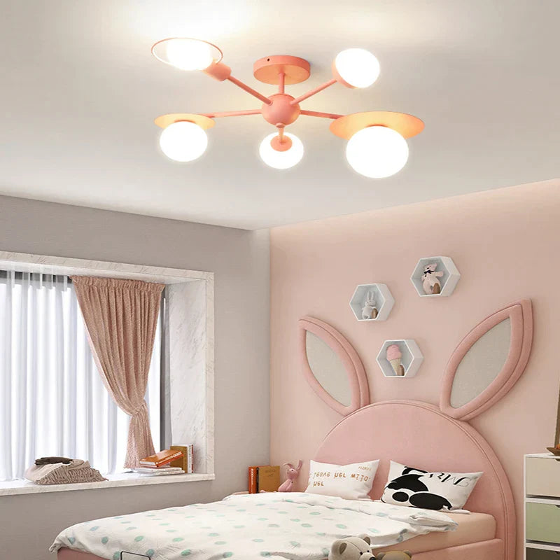 Pink Blue Glass Chandelier