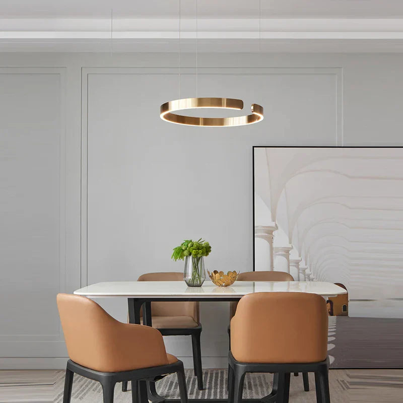 Gold Ring LED Chandelier 80cm 90W Circular