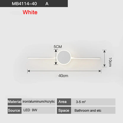 Decorbites™ LED-Wandleuchten - Weiß/Schwarzes Eisen & Aluminiumbasis, Acryl-Schirm, Spiegelleuchten