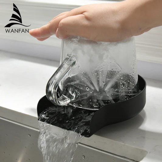 DecorBites™ Glass Rinser: Automatic Cup Washer & Pitcher Cleaner for Home Kitchen