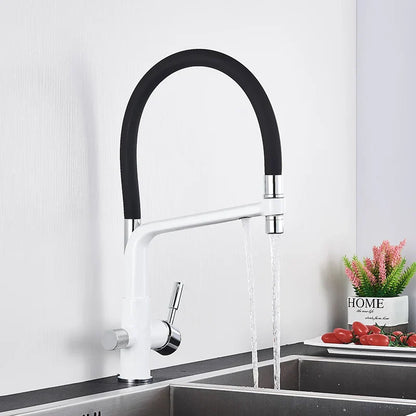 Decorbites™ Küchenfilterarmatur mit doppeltem Auslauf: 360° drehbarer Trinkwasser-Reinigungsmischer