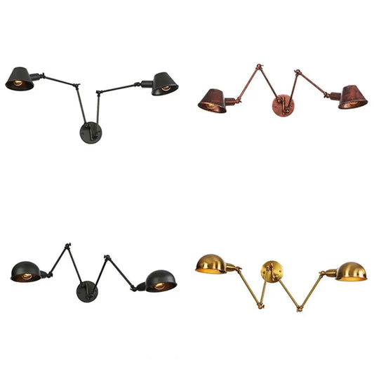 DecorBites™ Double Swing Arm Wall Lights Bedside Sconce E27 Lighting Decor