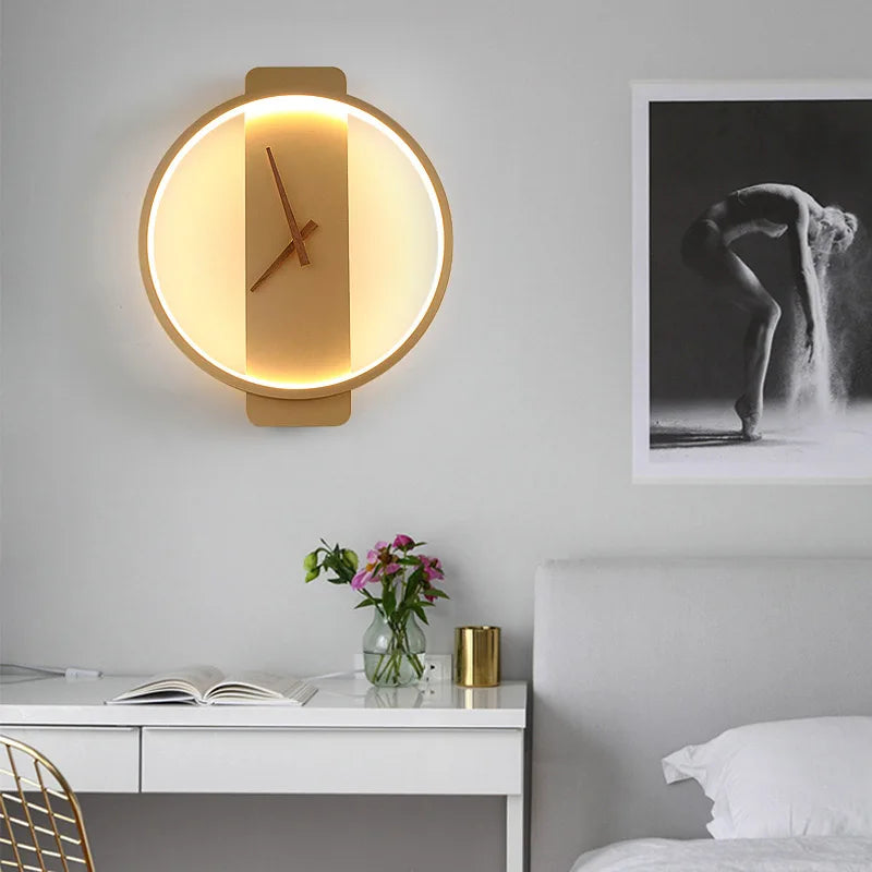 Decorbites™ LED-Wandlampe Wanduhr Modernes Design Nordisch Luxuriös Einfach Für Hotel Nachttisch