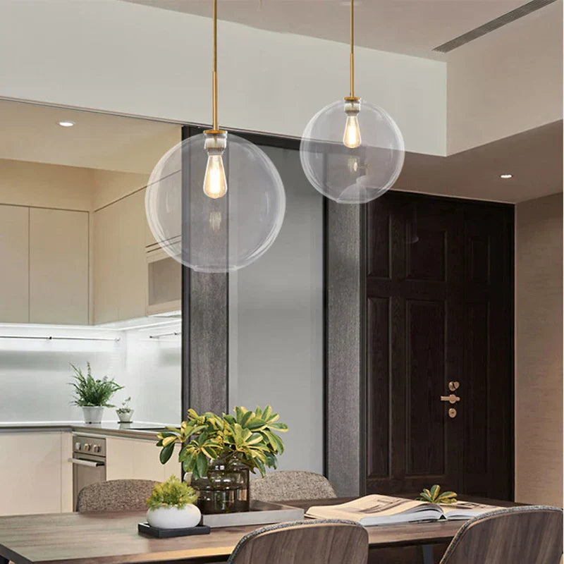 Gradient Glass Ball Chandelier Set Of 3 Gold