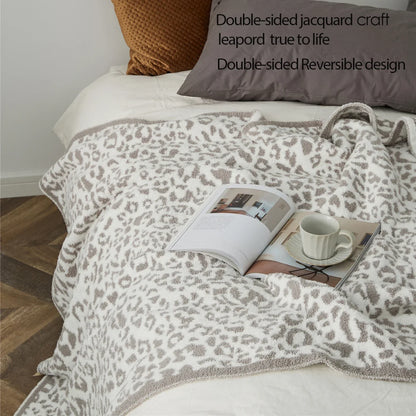 Decorbites™ Kuscheliges Leopard-Muster-Gestricktes Decke - Winter Kunstpelz-Mikrofaser-Wurfdecke