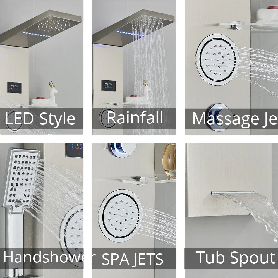 Nickel Shower Panel Set