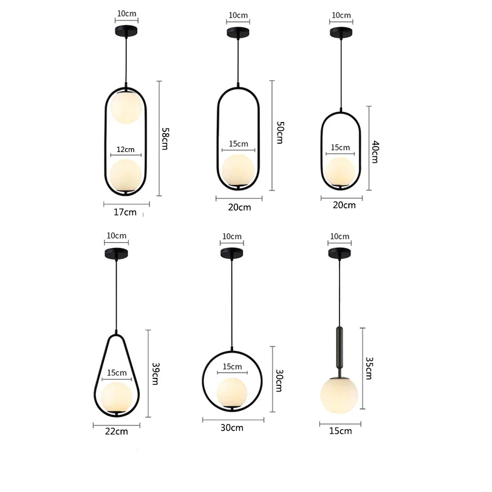 Decorbites™ Glas-Kugelleuchter | Moderne nordische LED-Hängeleuchte für Esszimmer und Bar