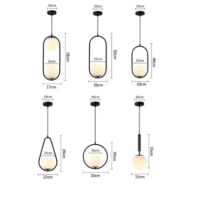 Decorbites™ Glas-Kugelleuchter | Moderne nordische LED-Hängeleuchte für Esszimmer und Bar