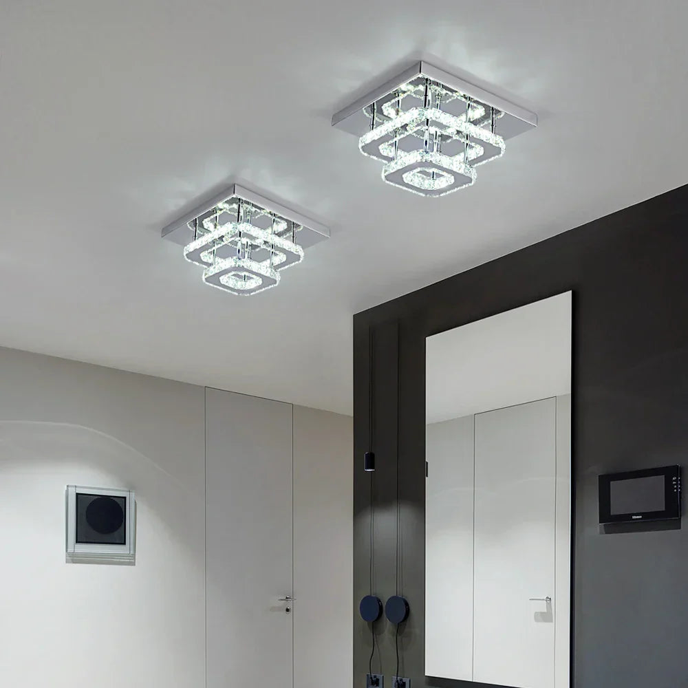Decorbites™ Kristall-LED-Deckenleuchte Plafon-Kronleuchter Edelstahl-Leuchte