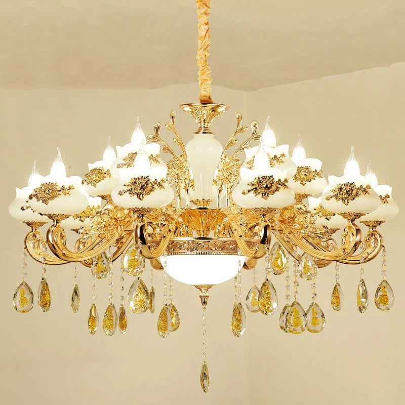 Decorbites™ Gold Crystal LED-Kronleuchter: Elegante Beleuchtung für Wohnzimmer, Hotel oder Villenhalle