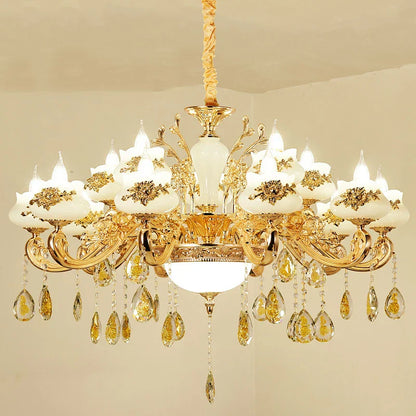 Decorbites™ Gold Crystal LED-Kronleuchter: Elegante Beleuchtung für Wohnzimmer, Hotel oder Villenhalle