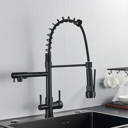 Decorbites™ Küchen-Wasserfilter-Armatur: Dreifach-Auslass-Mischer, 360° Drehung, Wasserreinigungsfunktion