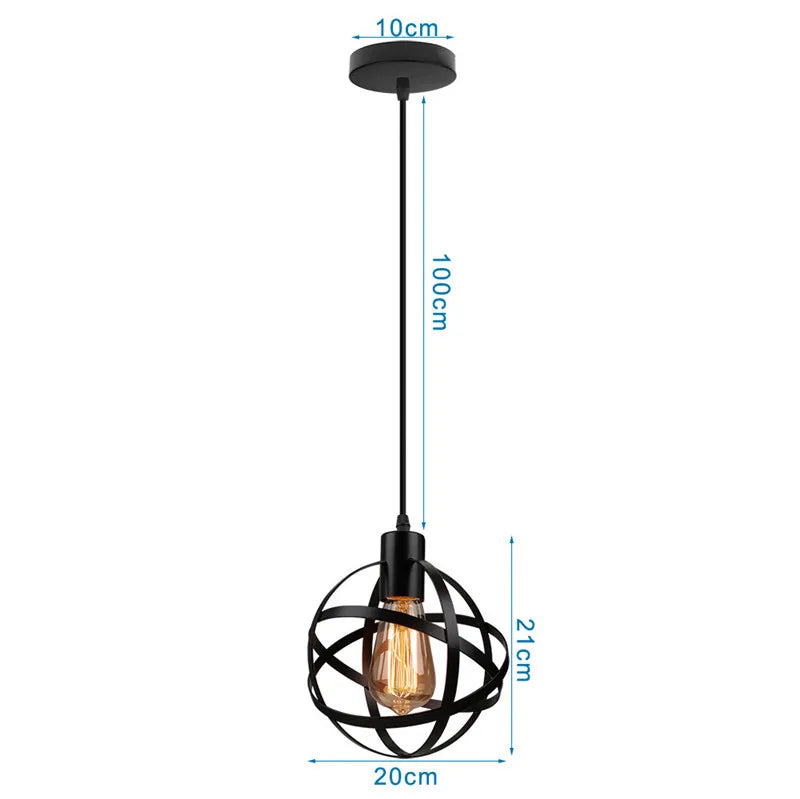 Decorbites™ Industrielles Nordisches Käfig-Pendant-Licht, Schwarzes Eisen Retro-Loft-Hängeleuchte