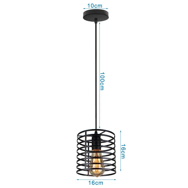 Decorbites™ Industrielles Nordisches Käfig-Pendant-Licht, Schwarzes Eisen Retro-Loft-Hängeleuchte