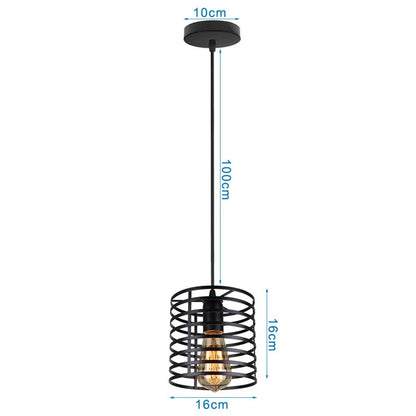 Decorbites™ Industrielles Nordisches Käfig-Pendant-Licht, Schwarzes Eisen Retro-Loft-Hängeleuchte