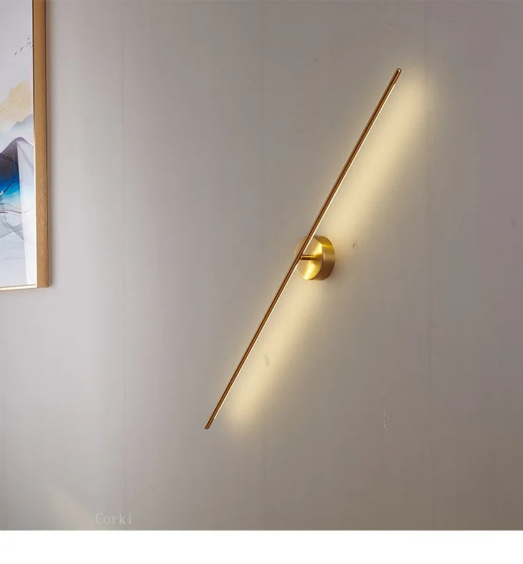Gold Geometric Wall Lamp L100cm Sophisticated