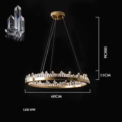 DecorBites™ Dimmalbe LED Crystal High Ceiling Chandelier for Living Room
