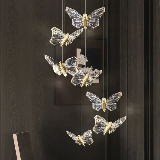 Decorbites™ Kristall-Schmetterlingsanhängerlampen LED-Beleuchtung für Heimdekoration und luxuriöse Atmosphäre