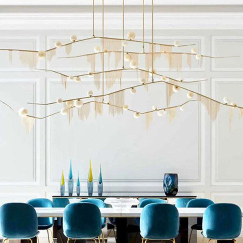 Gold Bubble LED Chandelier For Kitchen Island
