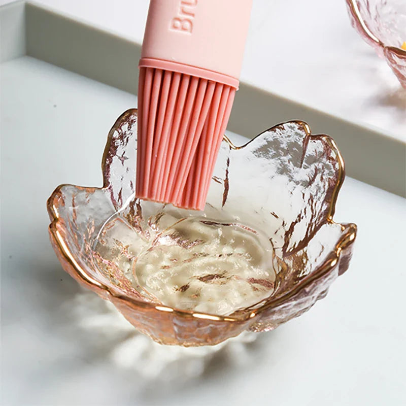 Decorbites™ Japanisch gestaltete Glasplatten mit goldenem Rand - Set aus 3 | Mini-Würz- oder Dessertschälchen