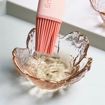 Decorbites™ Japanisch gestaltete Glasplatten mit goldenem Rand - Set aus 3 | Mini-Würz- oder Dessertschälchen